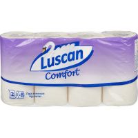 Бумага туалетная Luscan Comfort 2-слойная белая (8 рулонов в упаковке)