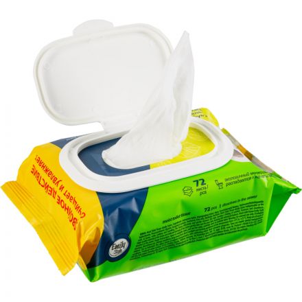 Бумага туалетная влажная Emily Style растворяющаяся,с крышкой 72шт/уп