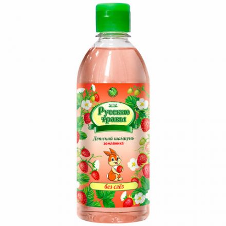 Шампунь детский 350 мл, РУССКИЕ ТРАВЫ "Земляника", без слез, К12-7 Шампунь детский 350 мл, РУССКИЕ ТРАВЫ "Земляника", без слез, К12-7