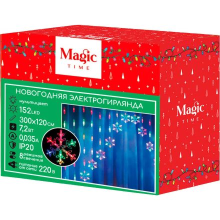 Гирлянда светодиодная на 152LEDламп,300x120cм,220B,,8реж,IP20,93407