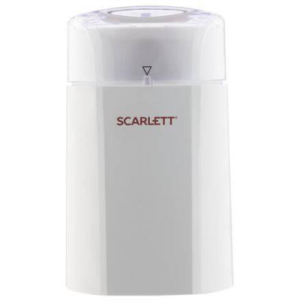 Кофемолка SCARLETT SC-CG44506, 160 Вт, объем 60 г, пластик, ножи из нержавеющей стали, белая с рисунком Кофемолка SCARLETT SC-CG44506, 160 Вт, объем 60 г, пластик, ножи из нержавеющей стали, белая с рисунком