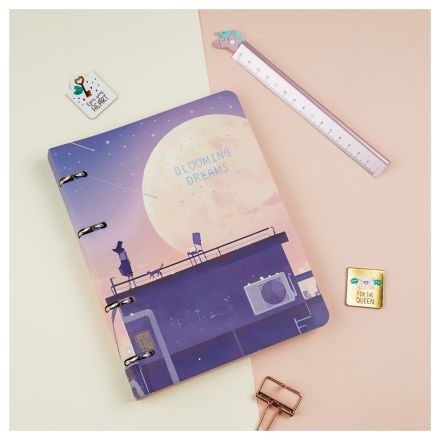 Тетрадь на кольцах А5, 100л., MESHU "Blooming dreams", картон, матовая ламинация, тиснение фольгой Тетрадь на кольцах А5, 100л., MESHU "Blooming dreams", картон, матовая ламинация, тиснение фольгой