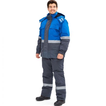 Костюм рабочий зимний з09-КПК с СОП антистат сер/син (р.56-58) 182-188 Костюм рабочий зимний з09-КПК с СОП антистат сер/син (р.56-58) 182-188