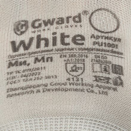 Перчатки защитные нейлон Gward White PU1001 с п/у покрытием р.9 (12 пар/уп)