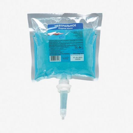 Картридж с жидким мылом одноразовый (Система S2) "Нейтральное", синее, 0,475 л, KEMAN, 100024-0475