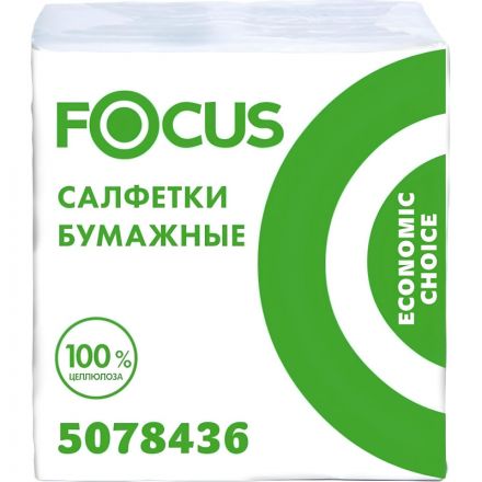 Салфетки FOCUS белые 20х24см 1сл 100шт/уп Салфетки FOCUS белые 20х24см 1сл 100шт/уп