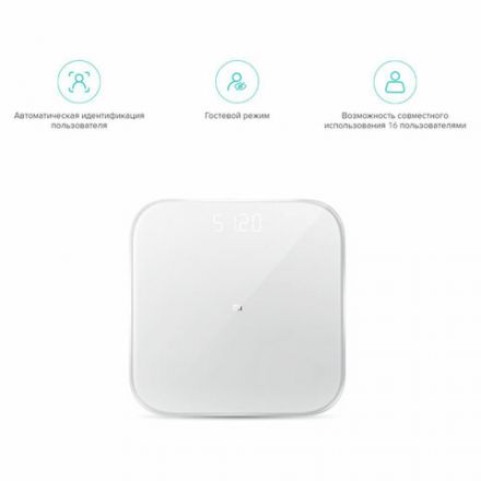 Весы напольные XIAOMI Mi Smart Scale 2, электронные, максимальная нагрузка 150 кг, квадрат, стекло, белые, NUN4056GL Весы напольные XIAOMI Mi Smart Scale 2, электронные, максимальная нагрузка 150 кг, квадрат, стекло, белые, NUN4056GL
