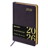 Ежедневник датированный 2026 А5 138x213 мм, BRAUBERG "Iguana", под кожу, темно-фиолетовый, 117059 Ежедневник датированный 2026 А5 138x213 мм, BRAUBERG "Iguana", под кожу, темно-фиолетовый, 117059