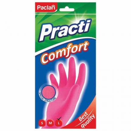 Перчатки МНОГОРАЗОВЫЕ латексные PACLAN "Practi Comfort", хлопчатобумажное напыление, размер 8,5-9, L (большой), розовые, вес 66 г, 407272 Перчатки МНОГОРАЗОВЫЕ латексные PACLAN "Practi Comfort", хлопчатобумажное напыление, размер 8,5-9, L (большой), розовые, вес 66 г, 407272