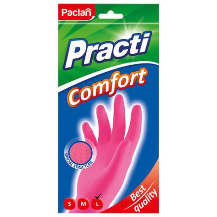 Перчатки МНОГОРАЗОВЫЕ латексные PACLAN "Practi Comfort", хлопчатобумажное напыление, размер 8,5-9, L (большой), розовые, вес 66 г, 407272 Перчатки МНОГОРАЗОВЫЕ латексные PACLAN "Practi Comfort", хлопчатобумажное напыление, размер 8,5-9, L (большой), розовые, вес 66 г, 407272
