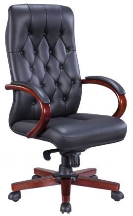 Кресло Everprof Monaco Wood (Монако Вуд) Экокожа Черный