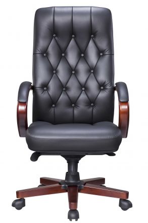 Кресло Everprof Monaco Wood (Монако Вуд) Экокожа Черный