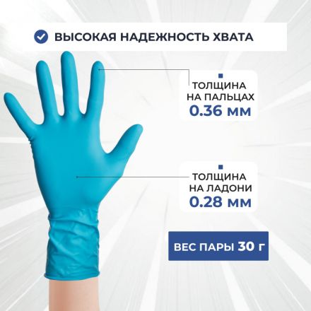 Перчатки медицинские смотровые латексные Dermagrip High Risk нестерильные неопудренные размер S (50 штук в упаковке)