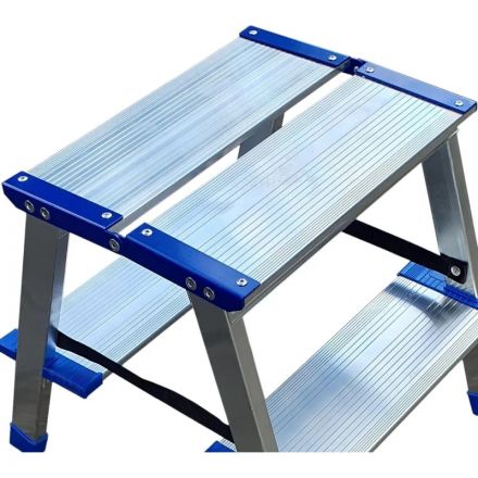 Стремянка двухстор алюм широк площадка и ступени 2ст TARKO 114202е