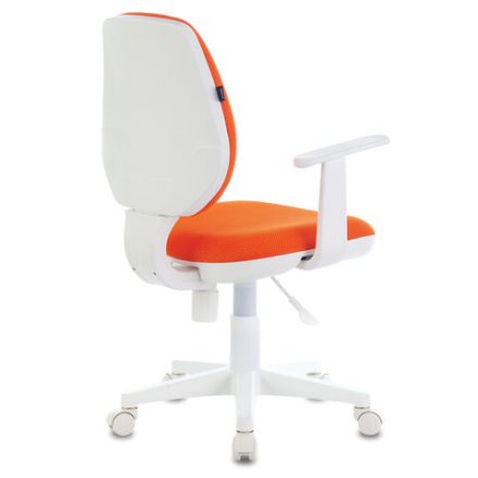 Кресло детское BRABIX "Fancy MG-201W", с подлокотниками, пластик белый, оранжевое, 532410, MG-201W_532410 Кресло детское BRABIX "Fancy MG-201W", с подлокотниками, пластик белый, оранжевое, 532410, MG-201W_532410
