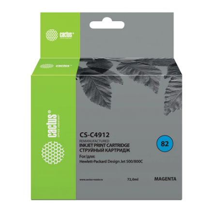Картридж струйный CACTUS (CS-C4912) для плоттеров HP DesignJet 500/510/800, пурпурный Картридж струйный CACTUS (CS-C4912) для плоттеров HP DesignJet 500/510/800, пурпурный