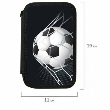 Пенал ПИФАГОР, 3 отделения, ламинированный картон, 19х11 см, "Ball kick", 272253
