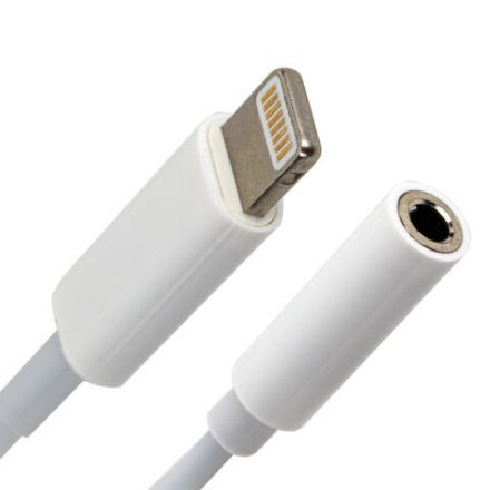 Переходник для наушников с iPhone LIGHTNING на AUX (MINI JACK 3.5 мм), SONNEN, 0,1 м, белый, 513565 Переходник для наушников с iPhone LIGHTNING на AUX (MINI JACK 3.5 мм), SONNEN, 0,1 м, белый, 513565
