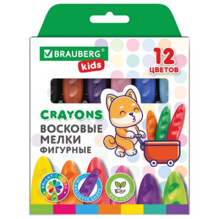 Восковые мелки фигурные BRAUBERG KIDS "Батоны", 12 цветов, 273093 Восковые мелки фигурные BRAUBERG KIDS "Батоны", 12 цветов, 273093