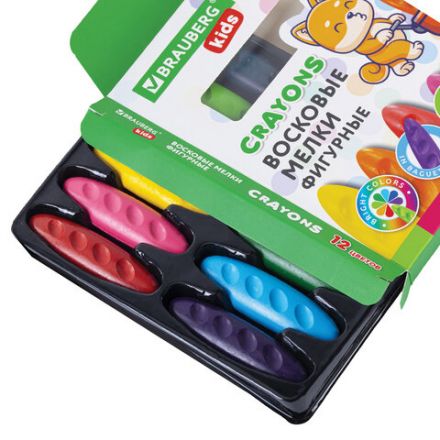 Восковые мелки фигурные BRAUBERG KIDS "Батоны", 12 цветов, 273093 Восковые мелки фигурные BRAUBERG KIDS "Батоны", 12 цветов, 273093
