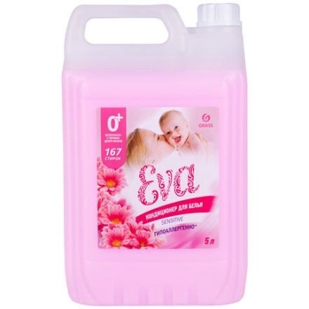 Кондиционер-ополаскиватель для белья 5 л GRASS "EVA" sensitive, концентрированный, 125376 Кондиционер-ополаскиватель для белья 5 л GRASS "EVA" sensitive, концентрированный, 125376