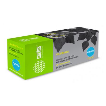 Картридж лазерный CACTUS (CS-CB542A) для HP CLJ CP1215/CP1515N/CM1312, желтый, ресурс 1400 стр. Картридж лазерный CACTUS (CS-CB542A) для HP CLJ CP1215/CP1515N/CM1312, желтый, ресурс 1400 стр.