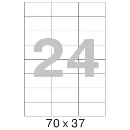 Этикетки самоклеящиеся ProMega label basic каучуковый клей А4 70х37 мм 24 штуки на листе белые (100 листов в упаковке)