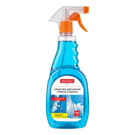 Средство для мытья стекол и зеркал OfficeClean Профессионал, с нашатырным спиртом, 750мл, курок