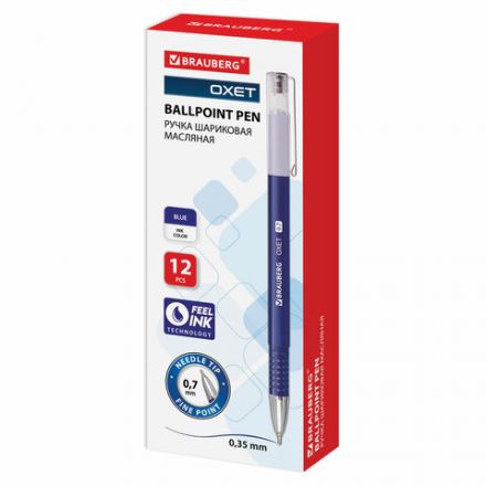 Ручка шариковая масляная BRAUBERG "Oxet", СИНЯЯ, корпус синий, игольчатый узел 0,7 мм, линия письма 0,35 мм, 143002 Ручка шариковая масляная BRAUBERG "Oxet", СИНЯЯ, корпус синий, игольчатый узел 0,7 мм, линия письма 0,35 мм, 143002