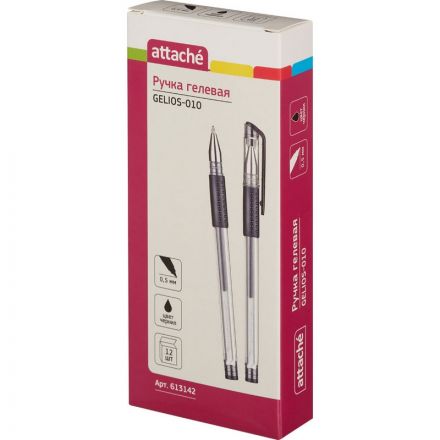 Ручка гелевая Attache Gelios-010 черная (толщина линии 0.5 мм) Ручка гелевая Attache Gelios-010 черная (толщина линии 0.5 мм)