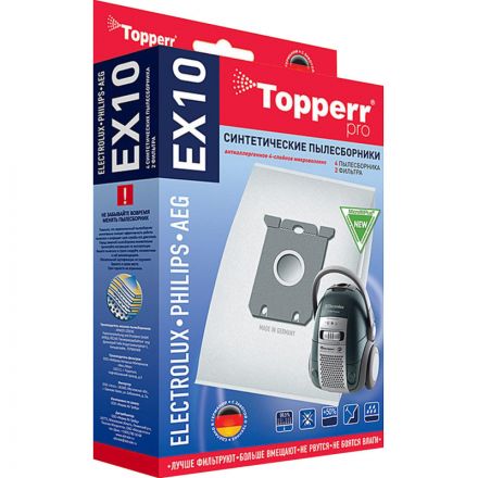 Пылесборник синтетич. для пылелсосов Topperr EX 10(4шт.в ед Пылесборник синтетич. для пылелсосов Topperr EX 10(4шт.в ед
