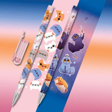 Ручка шариковая с принтом FUNSTER (ФАНСТЕР) STICK "FAT CATS", СИНЯЯ, SOFT TOUCH покрытие, узел 0,7 мм, линия 0,35 мм, 144389 Ручка шариковая с принтом FUNSTER (ФАНСТЕР) STICK "FAT CATS", СИНЯЯ, SOFT TOUCH покрытие, узел 0,7 мм, линия 0,35 мм, 144389