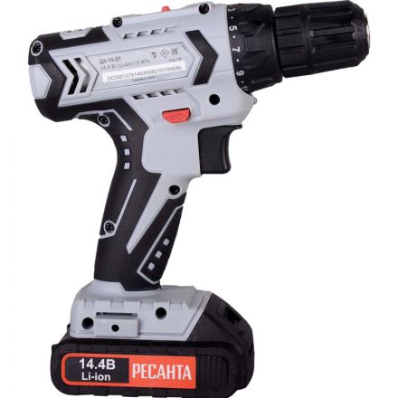 Дрель-шуруповерт аккумуляторная РЕСАНТА 14,4В, ДА-14-2Л (75/14/3) Дрель-шуруповерт аккумуляторная РЕСАНТА 14,4В, ДА-14-2Л (75/14/3)