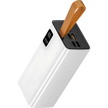 Внешний аккумулятор PERO PB08 40000 mAh,Li-Pol,output USB-C + 4USB-A,белый