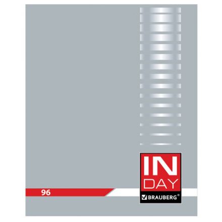 Тетрадь А5, 96 л., BRAUBERG, скоба, клетка, обложка картон, "INDAY", 400522