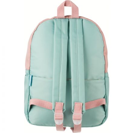 Рюкзак №1School голубой с розовым эмблема  Единорог