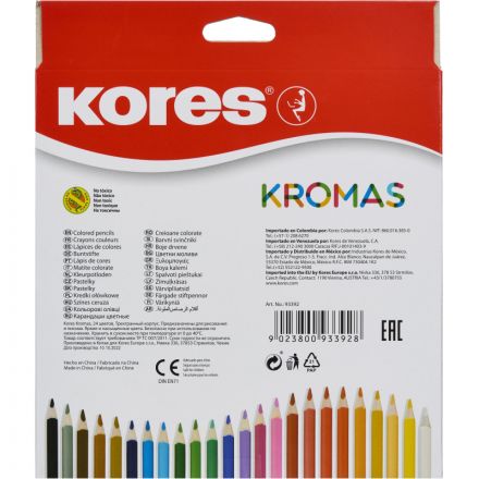 Карандаши цветные 24цв 3-гран Kores Kromas 93392 Карандаши цветные 24цв 3-гран Kores Kromas 93392