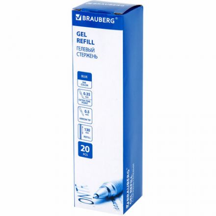 Стержень гелевый BRAUBERG 130 мм, СИНИЙ, игольчатый узел 0,5 мм, линия письма 0,35 мм, 170169 Стержень гелевый BRAUBERG 130 мм, СИНИЙ, игольчатый узел 0,5 мм, линия письма 0,35 мм, 170169