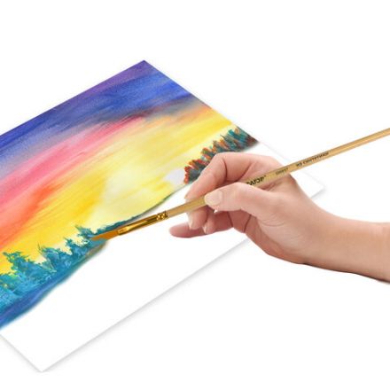 Кисть ПИФАГОР, СИНТЕТИКА, плоская, № 4, деревянная лакированная ручка, с колпачком, 200857 Кисть ПИФАГОР, СИНТЕТИКА, плоская, № 4, деревянная лакированная ручка, с колпачком, 200857