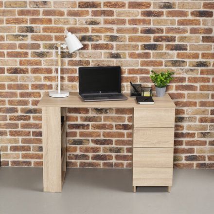 Стол письменный/компьютерный BRABIX "Scandi CD-016", 1100х500х750 мм, 4 ящика, дуб сонома, 641892, ЦБ013707-2