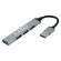 USB-хаб KG-088, USB-A 3.2, высокоскоростной, 4в1, 1хUSB-A 3.2, 3xUSB-A 2.0, 60 мм, серый, KAIGO, 355062