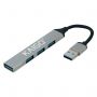 USB-хаб KG-088, USB-A 3.2, высокоскоростной, 4в1, 1хUSB-A 3.2, 3xUSB-A 2.0, 60 мм, серый, KAIGO, 355062
