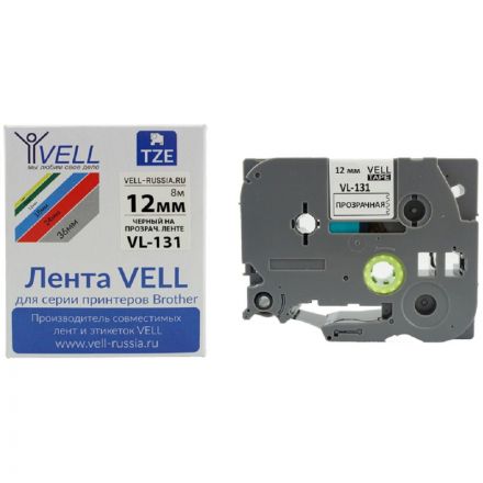 Картридж Vell VL-131 (Brother TZE-131, 12 мм, черный на прозрачном) для PT Картридж Vell VL-131 (Brother TZE-131, 12 мм, черный на прозрачном) для PT
