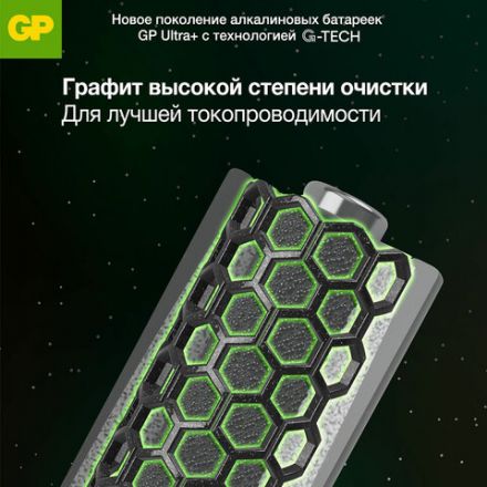 Батарейки КОМПЛЕКТ 4 шт., GP Ultra Plus G-Tech, AA (LR6), алкалиновые, пальчиковые, 15AUPA21-2CRSB4 Батарейки КОМПЛЕКТ 4 шт., GP Ultra Plus G-Tech, AA (LR6), алкалиновые, пальчиковые, 15AUPA21-2CRSB4