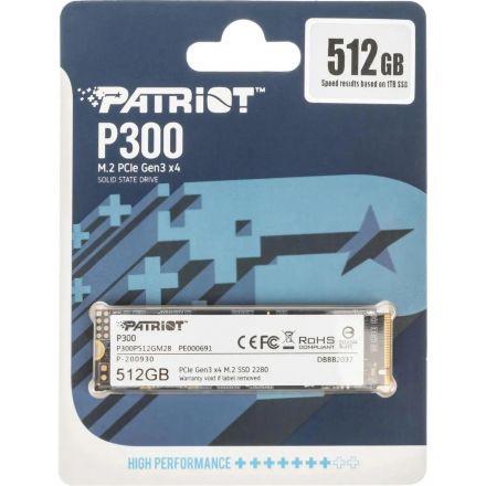 SSD накопитель Patriot PCIe 3.0 x4 512GB P300P512GM28 P300 M.2 2280