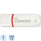Флеш-память SmartBuy Crown 8 Gb USB 2.0 белая