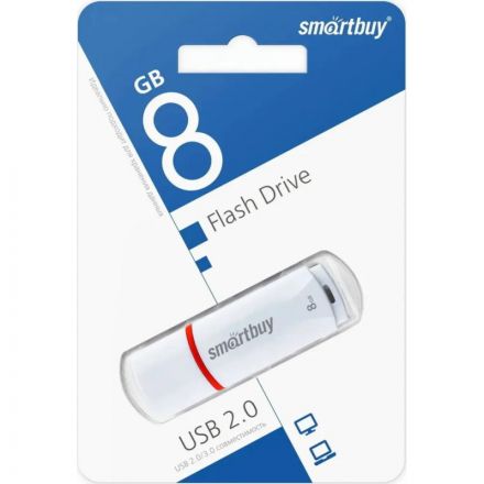 Флеш-память SmartBuy Crown 8 Gb USB 2.0 белая