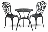 Комплект Secret De Maison Romance (стол +2 стула) алюминиевый сплав, D60/H67, 53х41х89см, черный