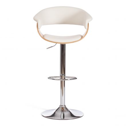 Барный стул VIMTA (mod.4021S), металл/дерево/экокожа, 60х51х91,5-112,5 см, высота сиденья 61,5-82,5 см, белый/натуральный/хром Барный стул VIMTA (mod.4021S), металл/дерево/экокожа, 60х51х91,5-112,5 см, высота сиденья 61,5-82,5 см, белый/натуральный/хром