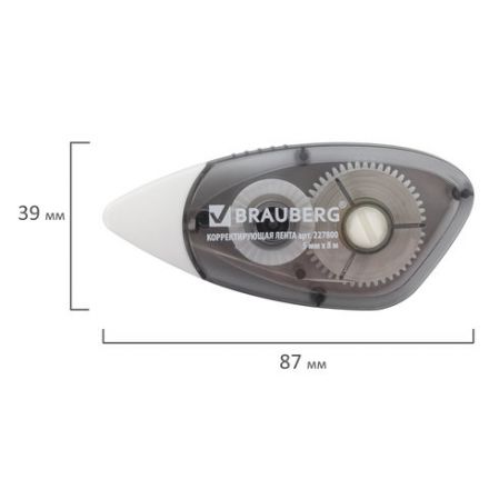 Корректирующая лента BRAUBERG BLACK&WHITE, 5 мм х 8 м, корпус черный тонированный, механизм перемотки, блистер, 227800 Корректирующая лента BRAUBERG BLACK&WHITE, 5 мм х 8 м, корпус черный тонированный, механизм перемотки, блистер, 227800